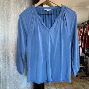 Lucky Brand Women’s M Blue 3/4 Sleeve Peasant Style Blouse Top